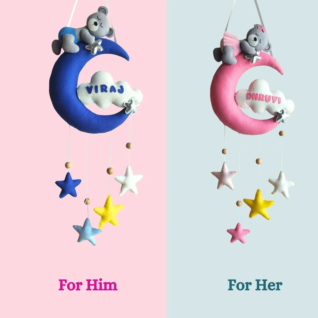 ilearnngrowMoon Teddy Personalised Room Decor Hanging - Naivri
