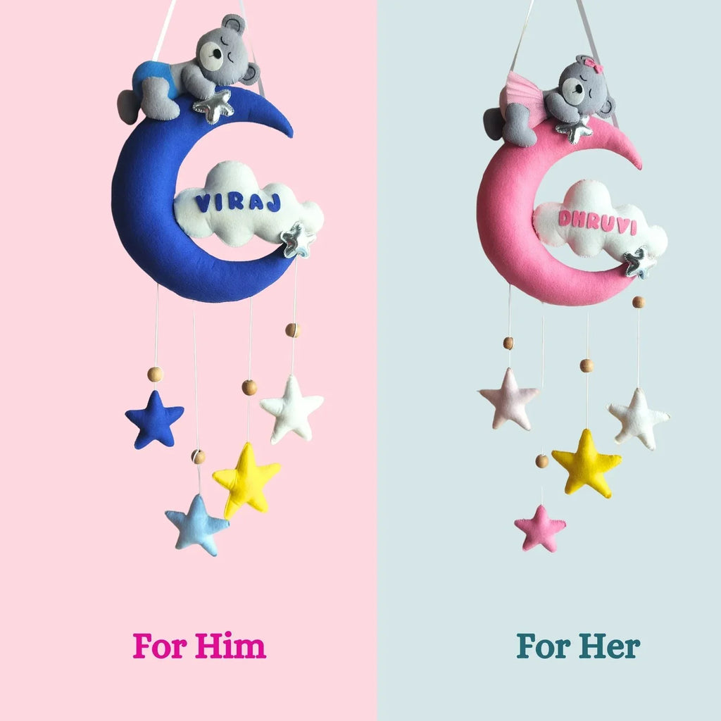 ilearnngrowMoon Teddy Personalised Room Decor Hanging - Naivri
