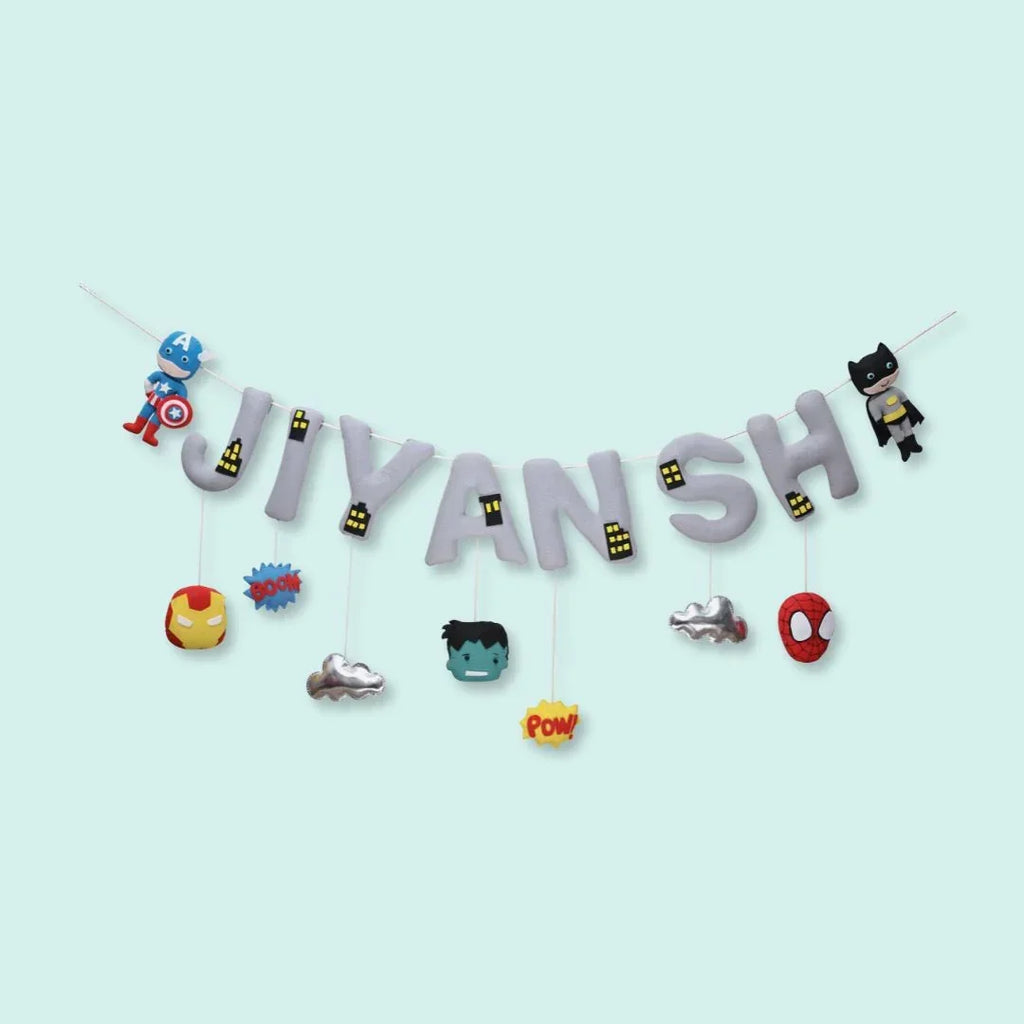 ilearnngrowSuperhero Series Personalised Name Bunting - Naivri