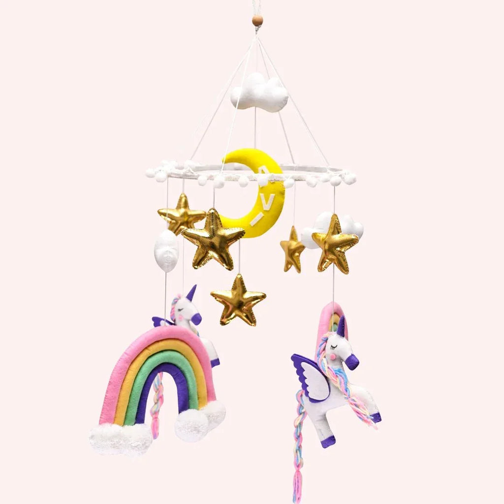 ilearnngrowUnicorn Dreams Personalised Cot Mobile - Colour Bling - Naivri