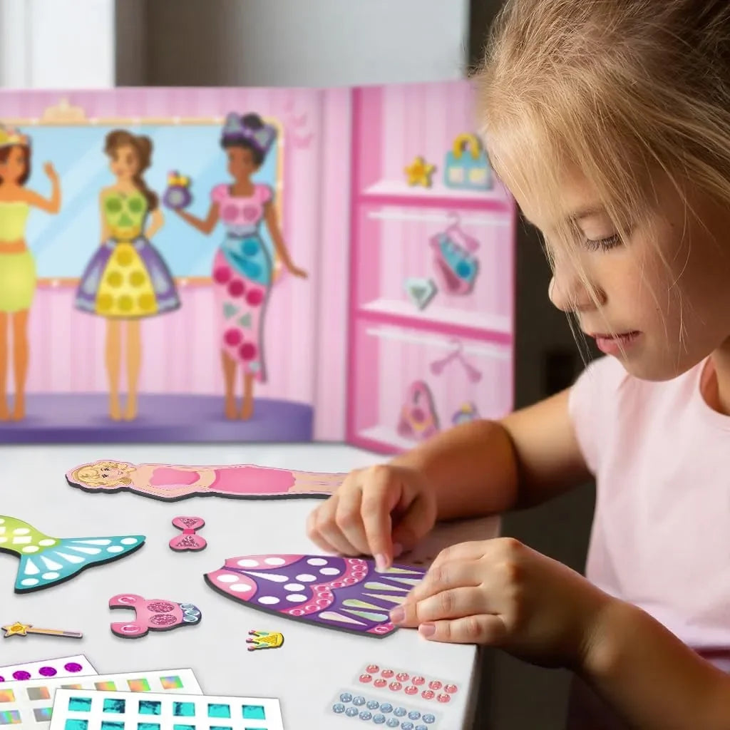 Imagimake DIY Magnetic Dress-Up Princess | Pretend Play Toy for Girls | 30 Magnetic Dresses & Accessories | Creative Fashion Studio Kit | Ages 3 to 7 | Birthday Gift for Girls - Naivri