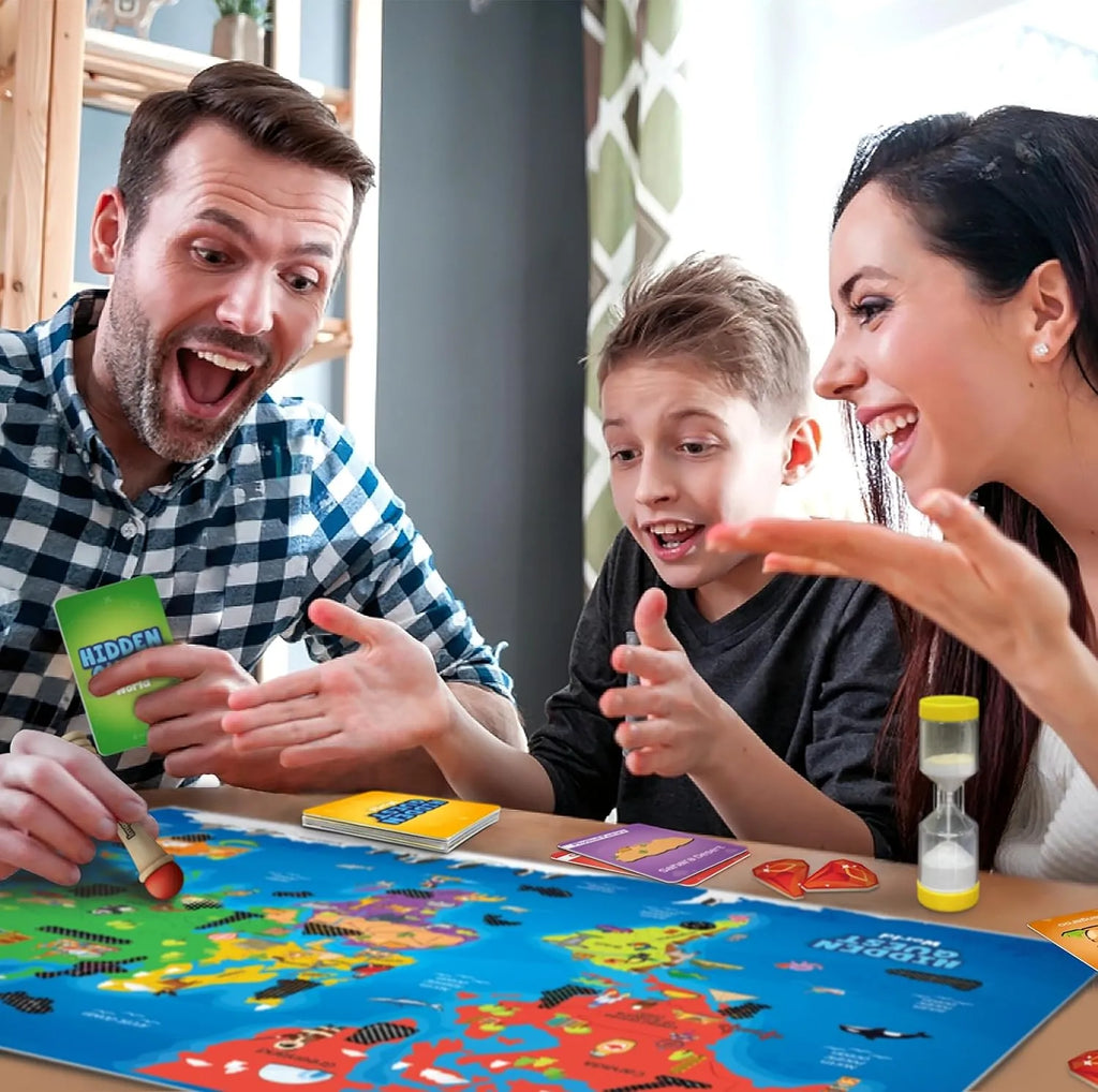 Imagimake Mapology Hidden Quest World – Interactive World Geography Game for Kids Ages 7+ | Educational Toy for Boys & Girls with Swiping Fun, 130+ Features, Gems & Treasure Box - Naivri