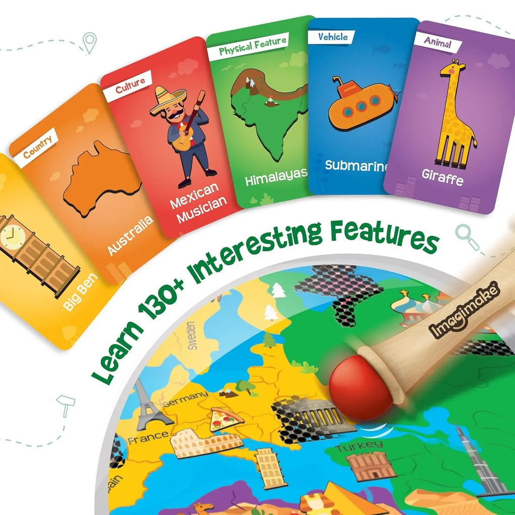 Imagimake Mapology Hidden Quest World – Interactive World Geography Game for Kids Ages 7+ | Educational Toy for Boys & Girls with Swiping Fun, 130+ Features, Gems & Treasure Box - Naivri