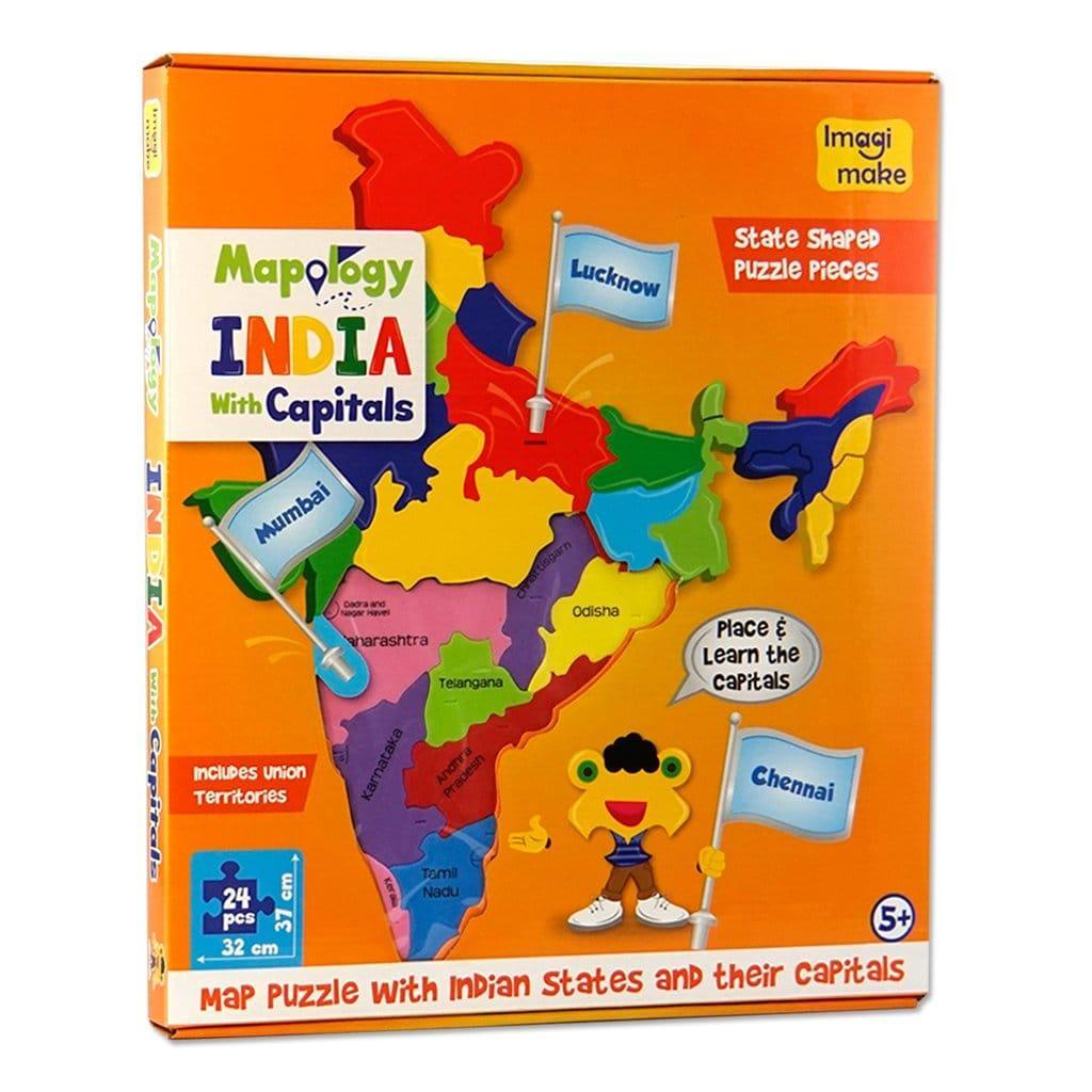 Imagimake Mapology India With Capitals - Naivri