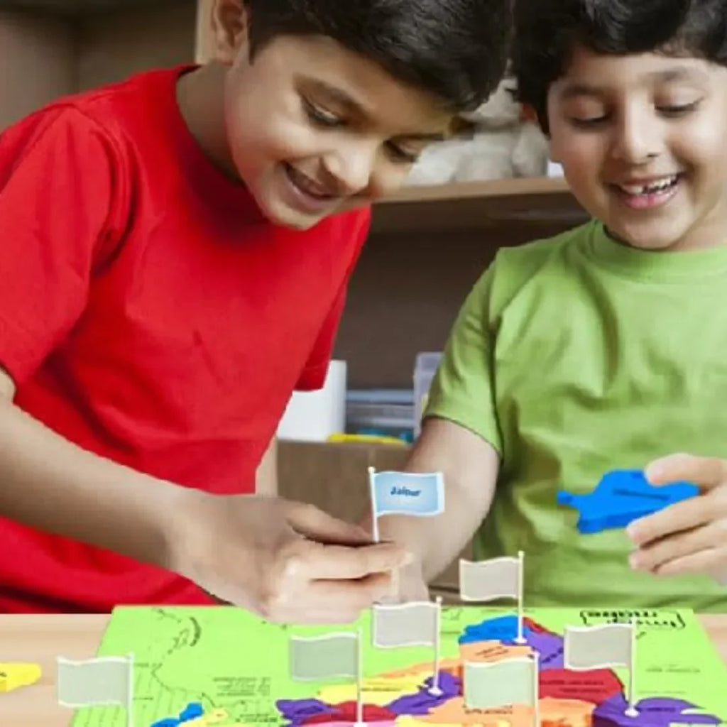 Imagimake Mapology India with State Capitals | Educational Puzzle for Kids 5 Years and Above | Geography Learning Toy | 25-Piece EVA Foam India Map Puzzle - Naivri