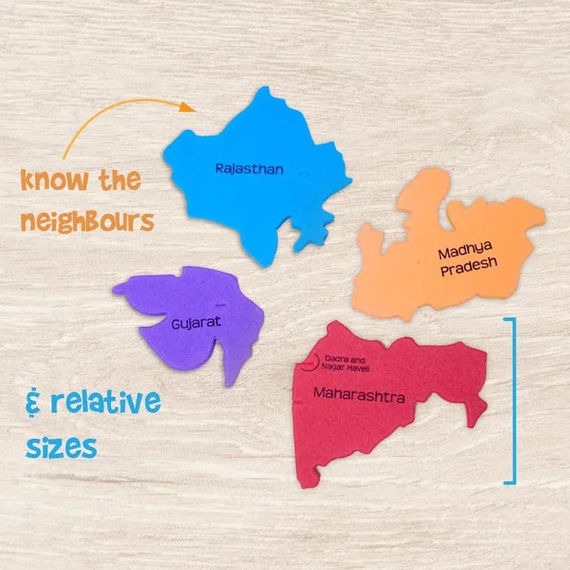 Imagimake Mapology India with State Capitals | Educational Puzzle for Kids 5 Years and Above | Geography Learning Toy | 25-Piece EVA Foam India Map Puzzle - Naivri