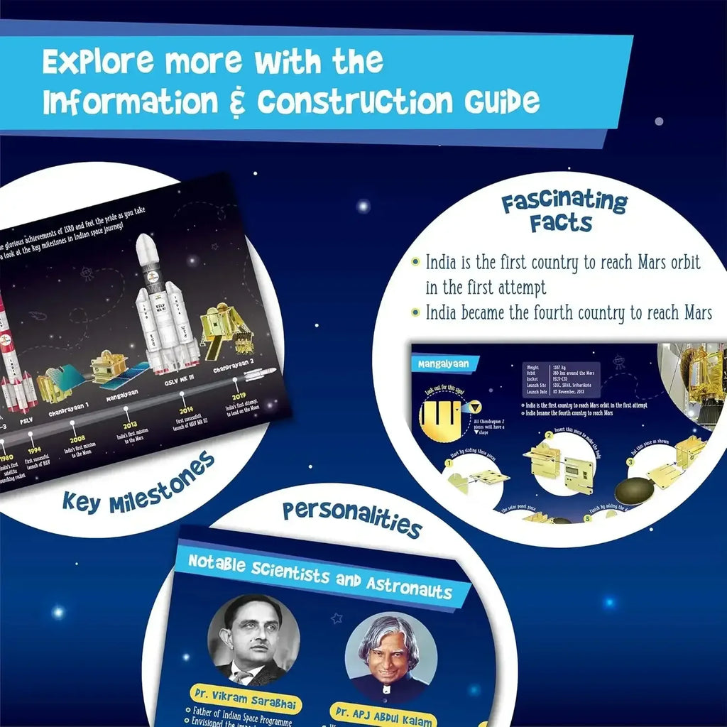 Imagimake Mapology - ISRO India’s Space Odyssey | 3D Puzzle & Model Making Kit | Rockets & Satellites | Educational Toys for Kids (7+ Years) - Naivri