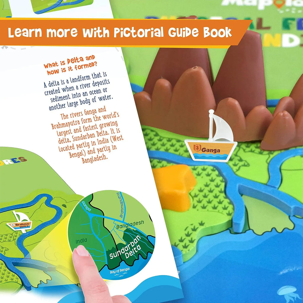 Imagimake Mapology Physical Features of India Puzzle | Learn 50+ Geographical Features | Educational Map Toy for Kids 5+ Years | 3D Puzzle with Rivers, Mountains, Plateaus - Naivri