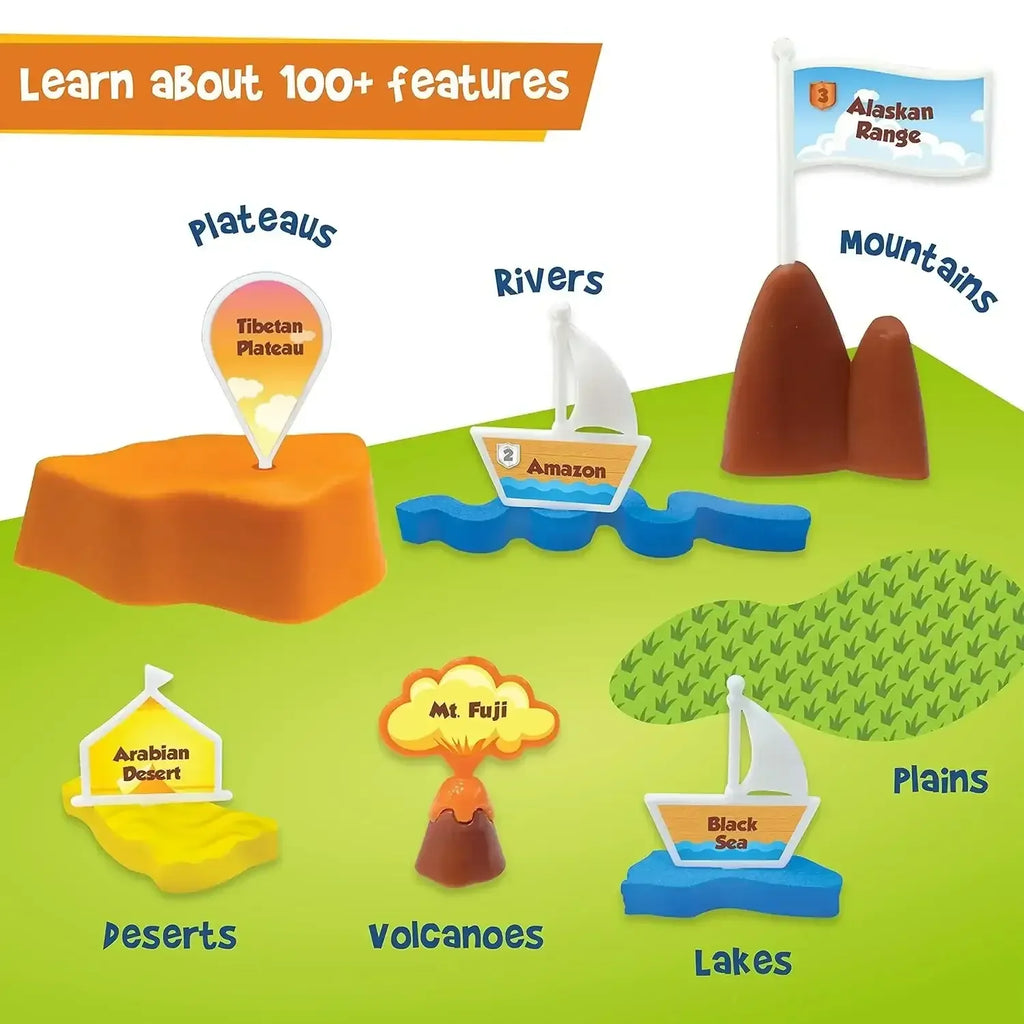 Imagimake Mapology Physical Features of World – 3D Puzzle & Construction Toy for Kids | Educational DIY Science Kit for Geography Learning | Ages 5 to 12 - Naivri