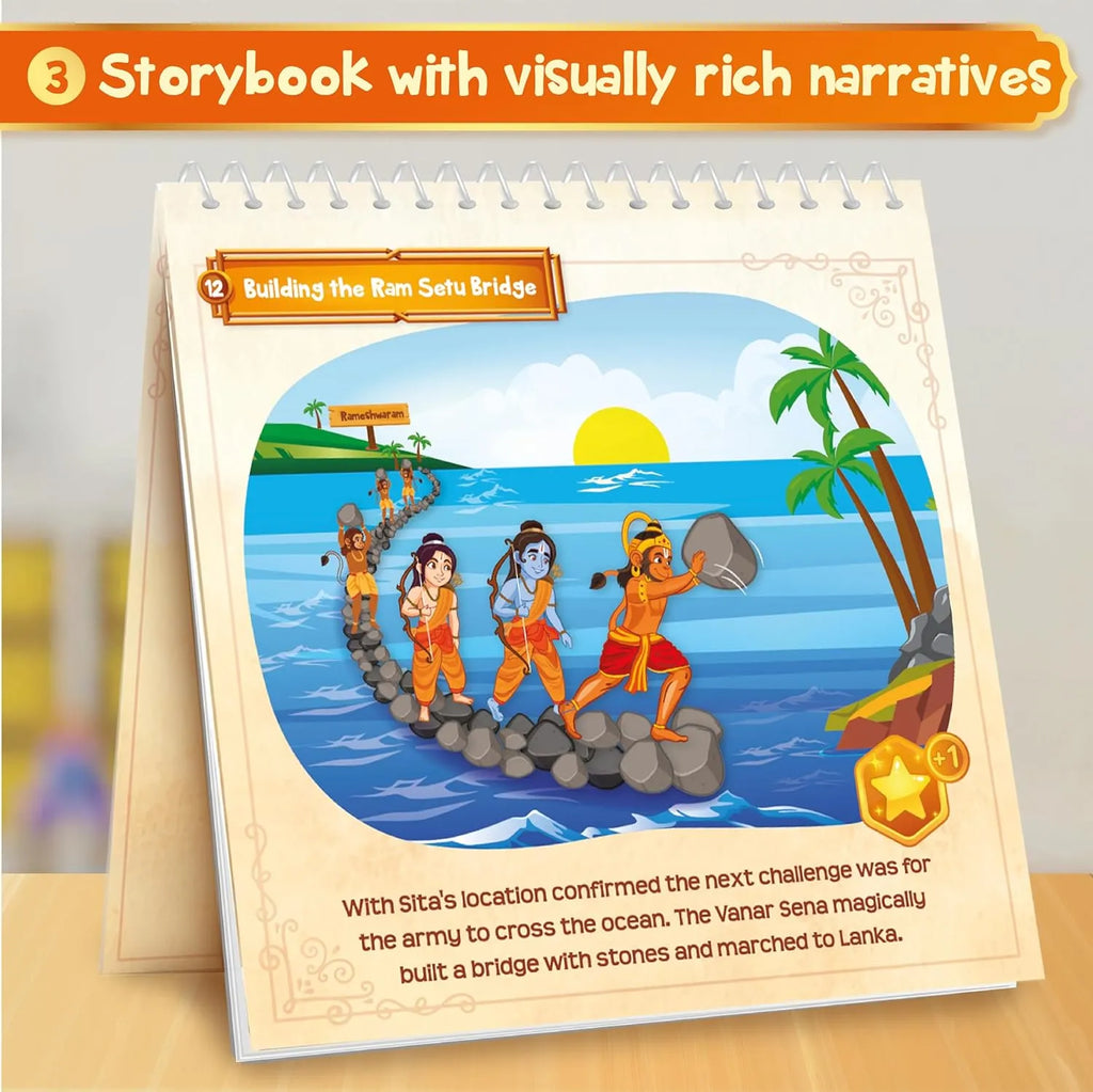 Imagimake Mapology Tales of Ramayana | 3-in-1 Magnetic Board Game, Ramayana Storybook, and Trump Cards | Interactive Educational Family Game for Kids Age 8-12 - Naivri