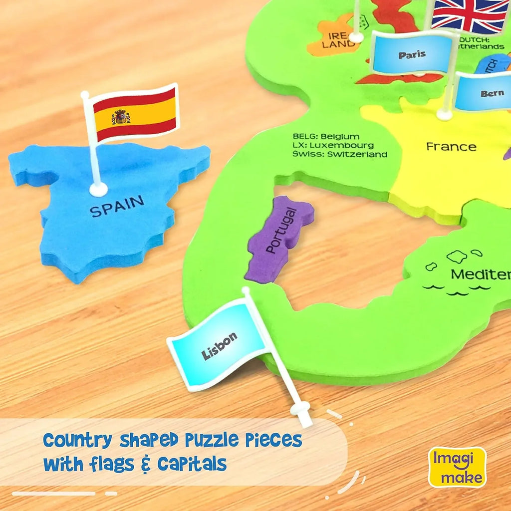 Imagimake Mapology World AR – Augmented Reality Wildlife Map & Interactive Educational Puzzle | STEAM Learning Toy for Boys & Girls | Multicolor World Map Puzzle with Flags, Facts & App Integration - Naivri