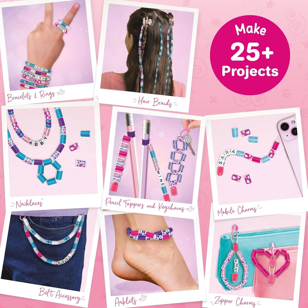 Imagimake Spin n Pop Beads Studio – Patented Electric Bracelet Maker DIY Kit for Kids Age 8-12 | Create 25+ Unique Jewelry Accessories | Multicolor Crafting Set - Naivri
