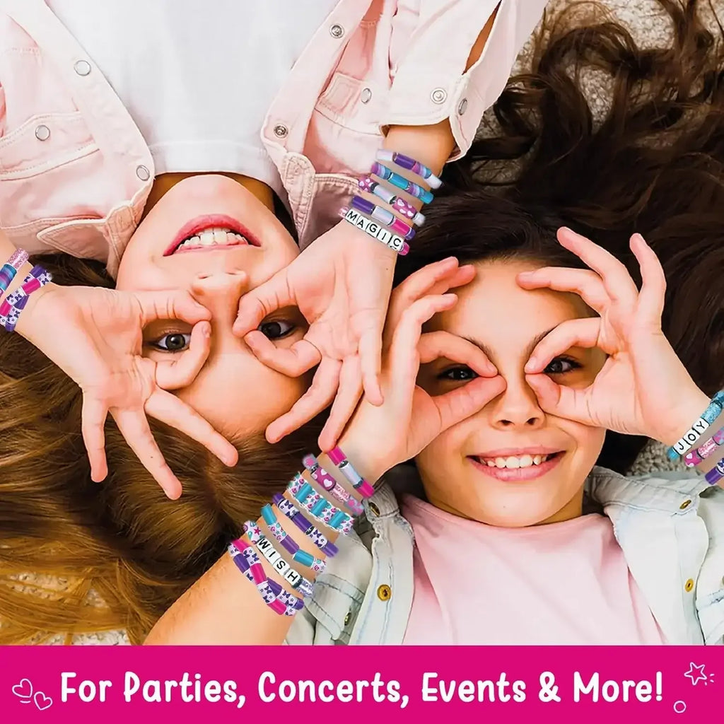 Imagimake Spin n Pop DIY Bracelet Making Kit | Electric Bracelet Maker for Girls Ages 8–12 | Create 10 Custom Friendship Bracelets with Foil Beads, Alphabet Beads & Clasps | Jewellery Craft Kit for Kids & Teens – Blue & Green - Naivri