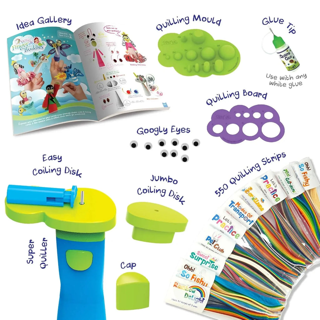 Imagimake Spyrosity Super Quiller Complete DIY Paper Quilling Kit for Kids | Includes 550 Strips, 4 Quilling Tools, Idea Book | Quilling Art & Craft Kit for Age 8+ - Naivri