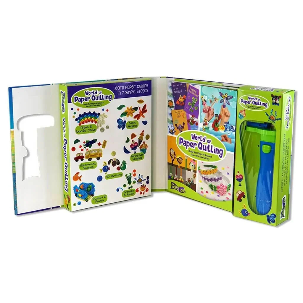 Imagimake Spyrosity Super Quiller Complete DIY Paper Quilling Kit for Kids | Includes 550 Strips, 4 Quilling Tools, Idea Book | Quilling Art & Craft Kit for Age 8+ - Naivri