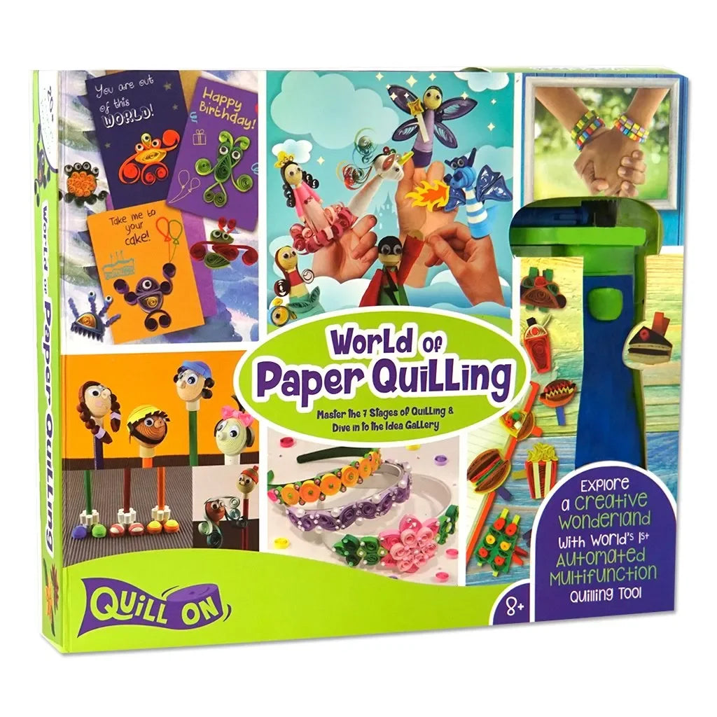 Imagimake Spyrosity Super Quiller Complete DIY Paper Quilling Kit for Kids | Includes 550 Strips, 4 Quilling Tools, Idea Book | Quilling Art & Craft Kit for Age 8+ - Naivri