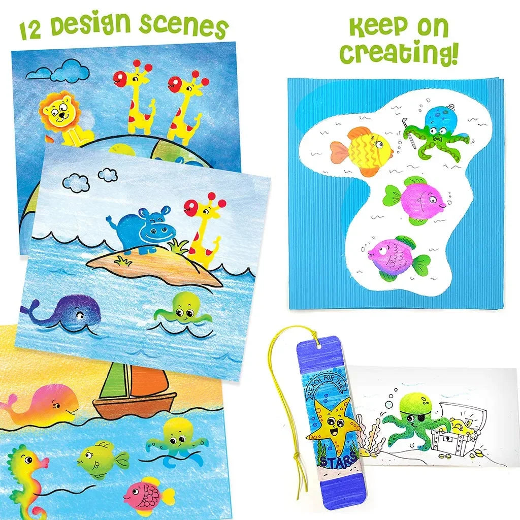 Imagimake Stamp Art – Animal Kingdom DIY Kids Colouring Book Set | Creative Stamp Kit for Boys & Girls Age 3+ | 16 Projects | Reusable Washable Stamps | Made in India | Multicolor Craft Set - Naivri