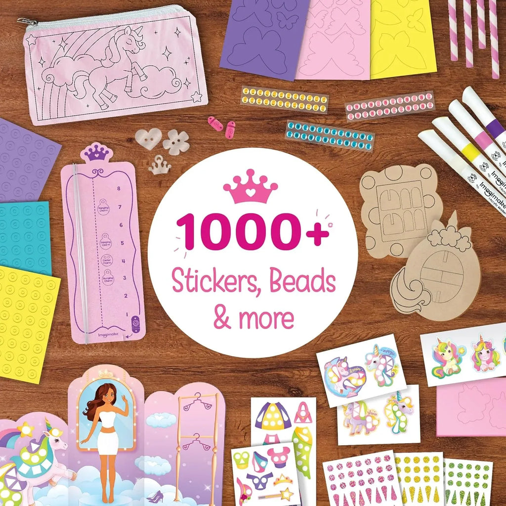 Imagimake Unicorn Craft Kit for Girls | 20+ Mess-Free Art & Craft Activities | DIY Bracelets, Magnetic Dress-Up, Colouring, Painting | Birthday Gift for Girls Age 5 to 10 - Naivri