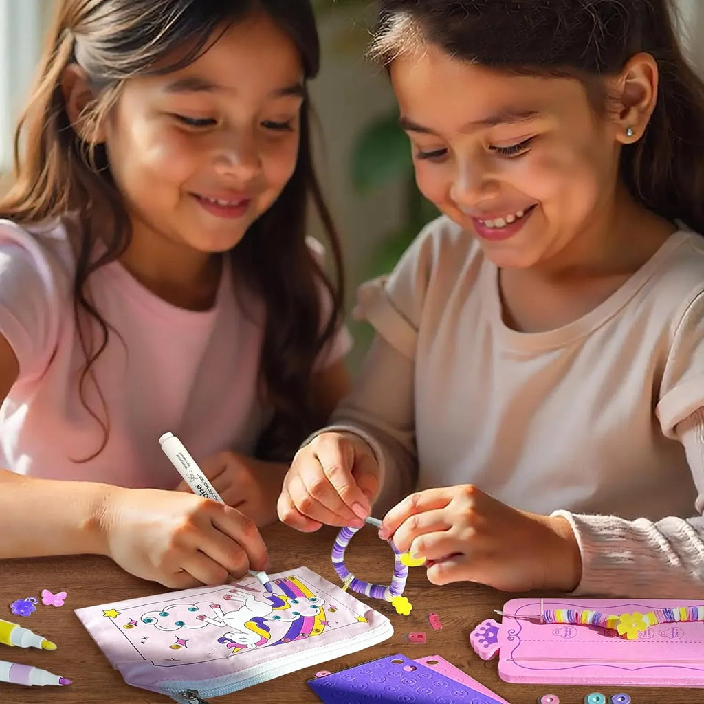 Imagimake Unicorn Craft Kit for Girls | 20+ Mess-Free Art & Craft Activities | DIY Bracelets, Magnetic Dress-Up, Colouring, Painting | Birthday Gift for Girls Age 5 to 10 - Naivri