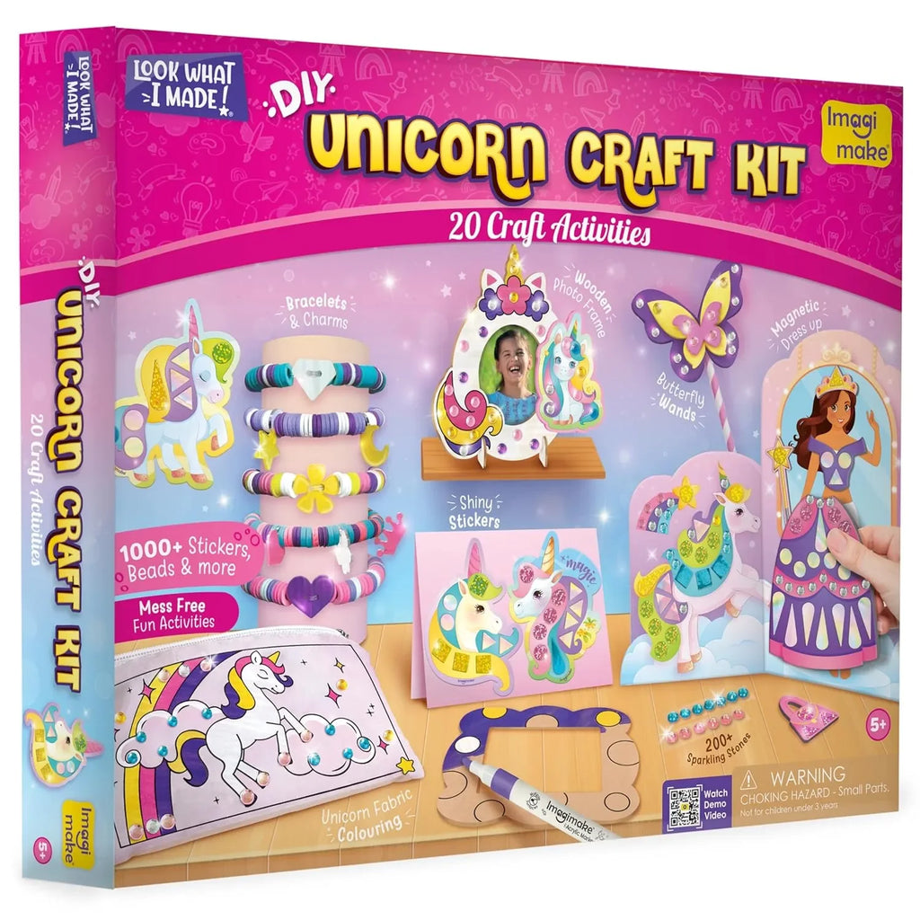Imagimake Unicorn Craft Kit for Girls | 20+ Mess-Free Art & Craft Activities | DIY Bracelets, Magnetic Dress-Up, Colouring, Painting | Birthday Gift for Girls Age 5 to 10 - Naivri