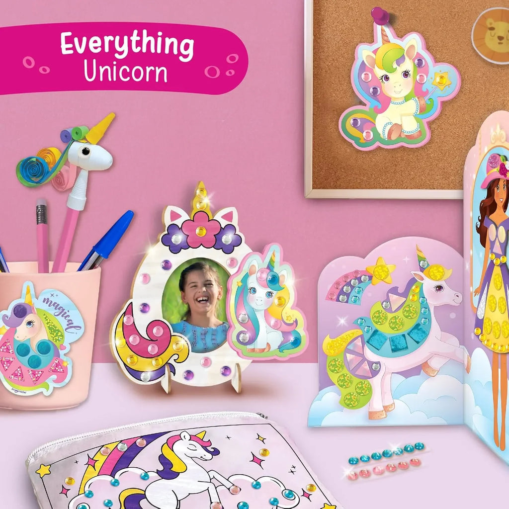 Imagimake Unicorn Craft Kit for Girls | 20+ Mess-Free Art & Craft Activities | DIY Bracelets, Magnetic Dress-Up, Colouring, Painting | Birthday Gift for Girls Age 5 to 10 - Naivri