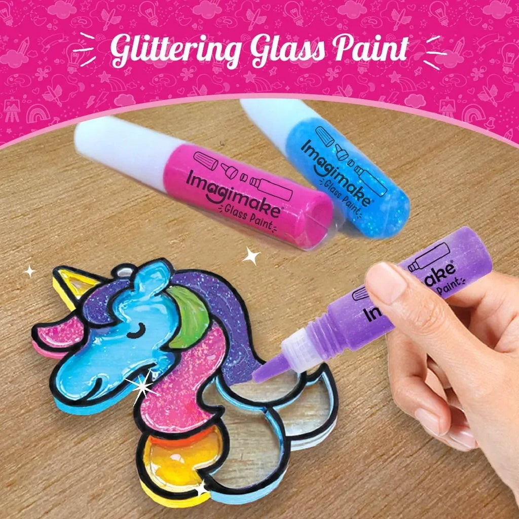 Imagimake Window Art – Princess | 16-Piece DIY Glass Painting Kit | Princess, Mermaid & Unicorn Theme | Arts & Crafts Kit for Girls Age 5+ | Glitter Paint | Multicolor - Naivri