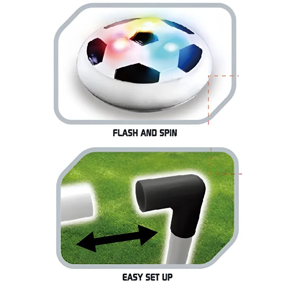 Innov8 Air Soccer Goal Set 65808 – Indoor Hover Football with LED Lights and Goal Post for Kids - Naivri