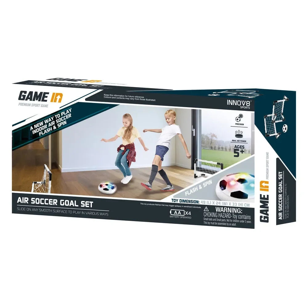 Innov8 Air Soccer Goal Set 65808 – Indoor Hover Football with LED Lights and Goal Post for Kids - Naivri
