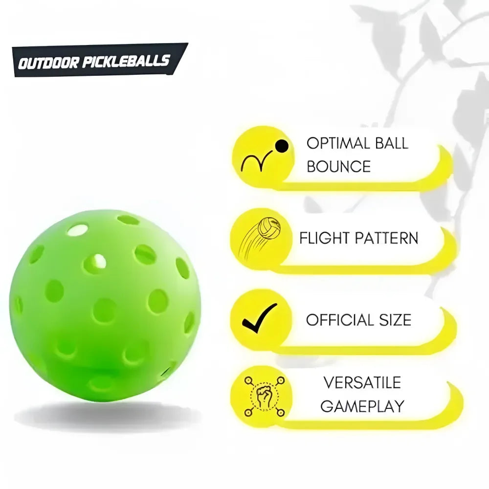 Innov8 Outdoor Pickleball 65130 – Pack of 3 Durable 40-Hole Outdoor Pickleballs (7.4 cm, Yellow) - Naivri