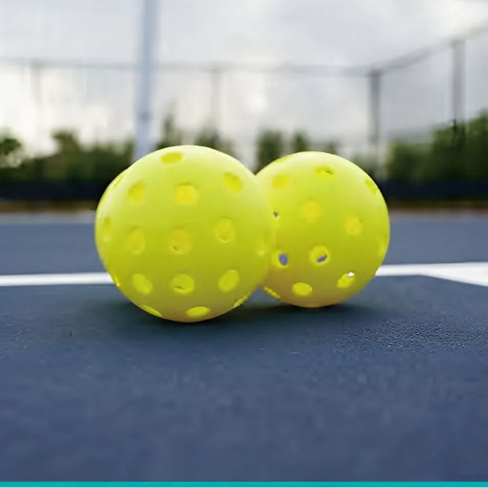 Innov8 Outdoor Pickleball 65130 – Pack of 3 Durable 40-Hole Outdoor Pickleballs (7.4 cm, Yellow) - Naivri