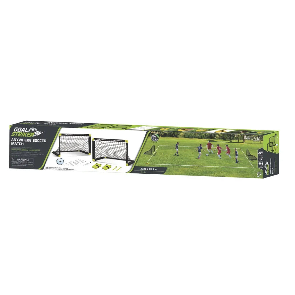 Innov8 Sports Anywhere Soccer Match 64912 | Portable Football Field Kit with Folding Goals and Pitch Marker - Naivri