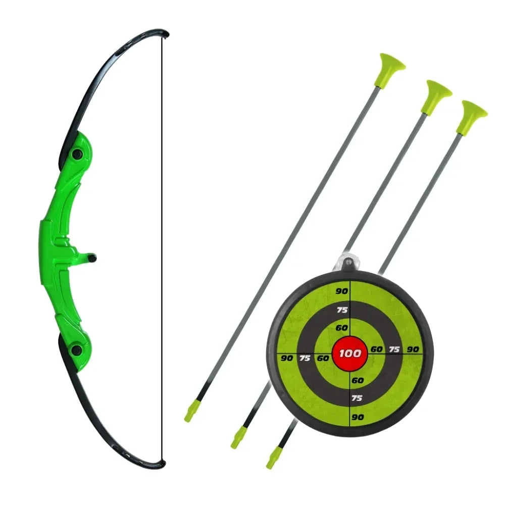 Innov8 Sports Archery Set 22950 – Safe Toy Archery Kit for Kids (Green Bow, 3 Suction Arrows, Target Board, Age 5+) - Naivri