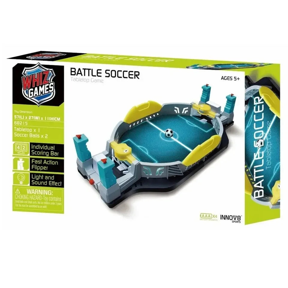Innov8 Sports Battle Soccer 68215 – Compact Tabletop Soccer Game with Light, Sound & Fast-Action Flippers | Ideal for Kids & Family Play - Naivri