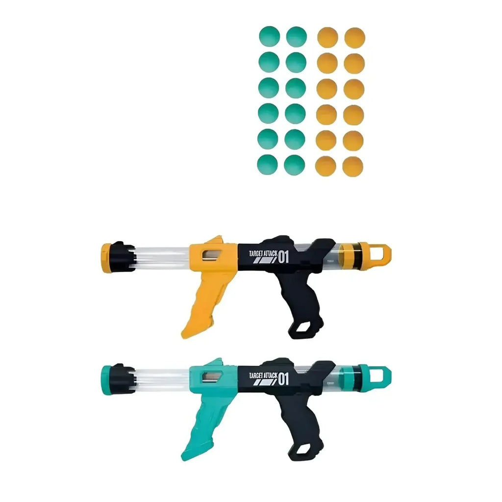 Innov8 Sports Dino Blaster Target Game Set – Dual Air Guns & 24 Foam Balls for Kids 5+ - Naivri