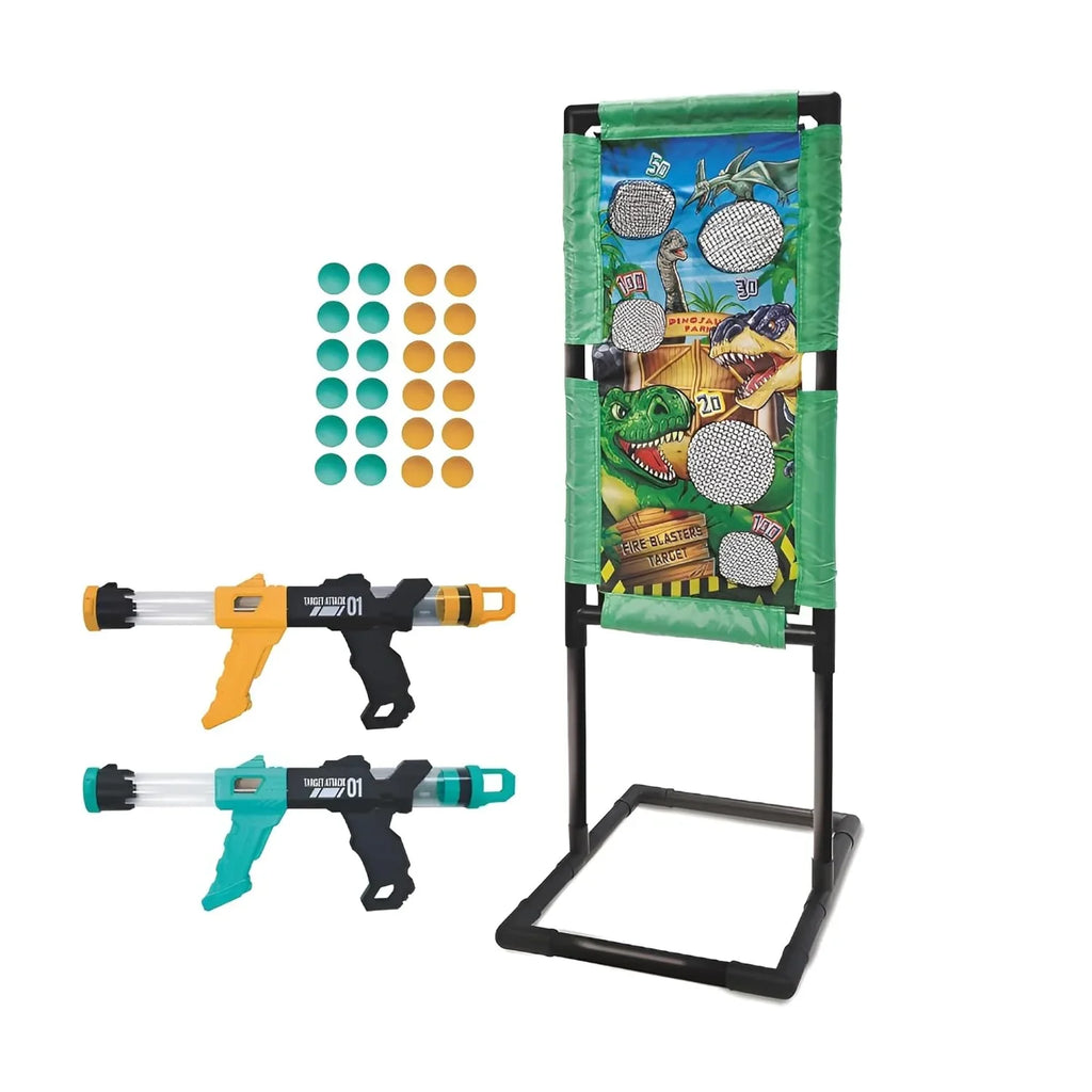 Innov8 Sports Dino Blaster Target Game Set – Dual Air Guns & 24 Foam Balls for Kids 5+ - Naivri