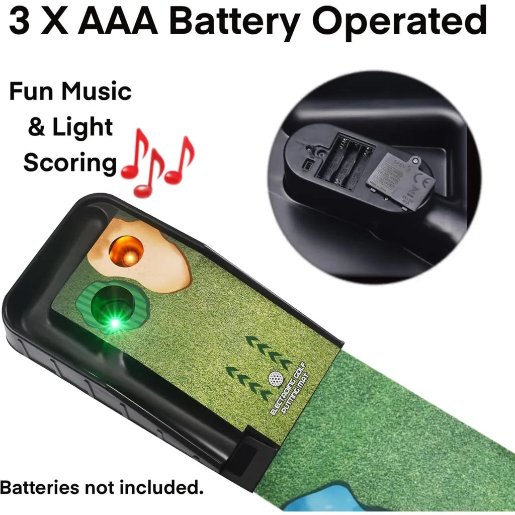 Innov8 Sports Electronic Golf Putting Mat 64712 – Battery-Powered Golf Toy for Kids with Light-Up Hole and Adjustable Putter - Naivri
