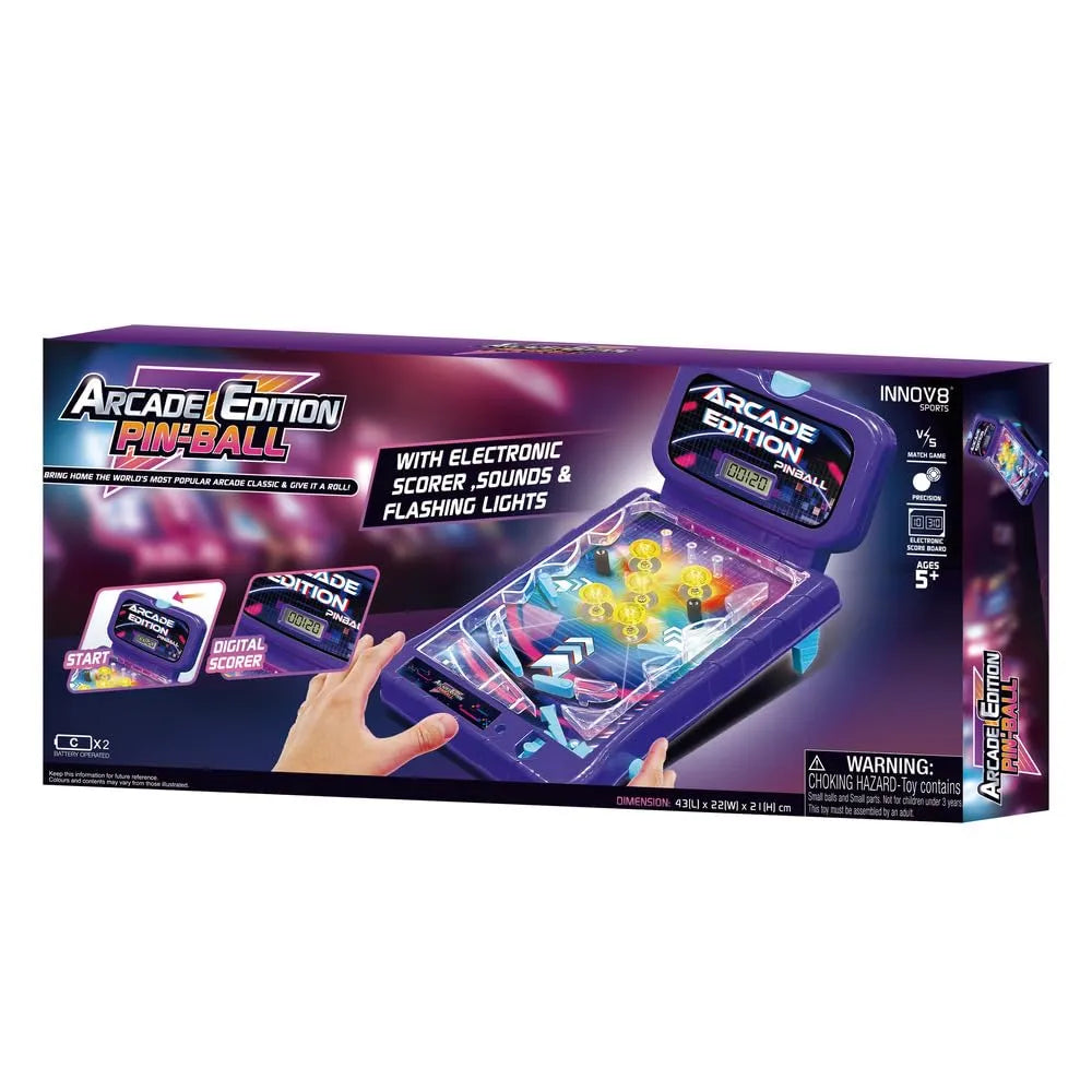 Innov8 Sports Electronic Tabletop Pinball Game – LED Lights & Sound for Ages 5+ - Naivri