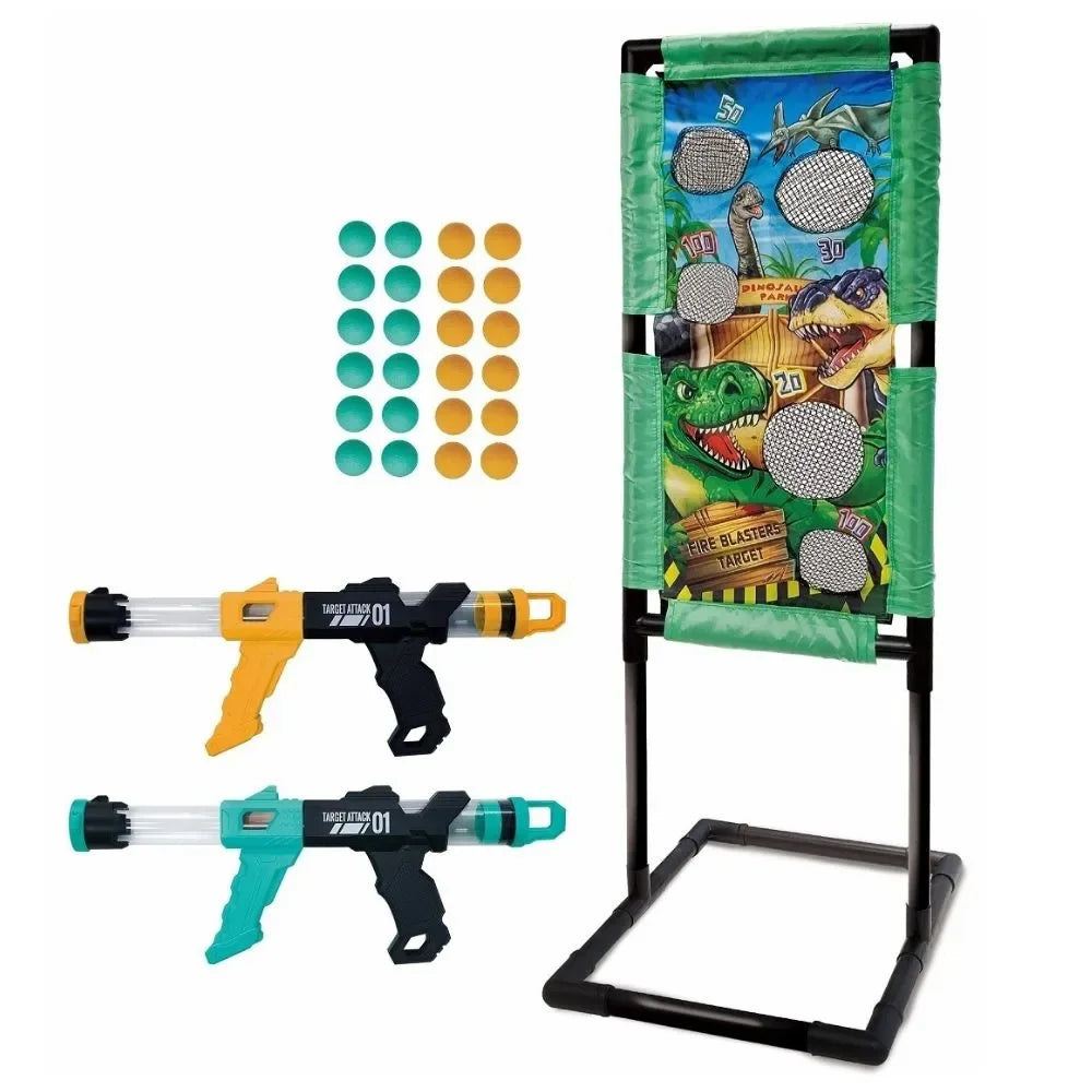 Innov8 Sports Fire Blaster Target 22970 – Freestanding Dino Target Game with Foam Ball Blasters | Indoor Safe Shooting Toy for Kids 5+ - Naivri