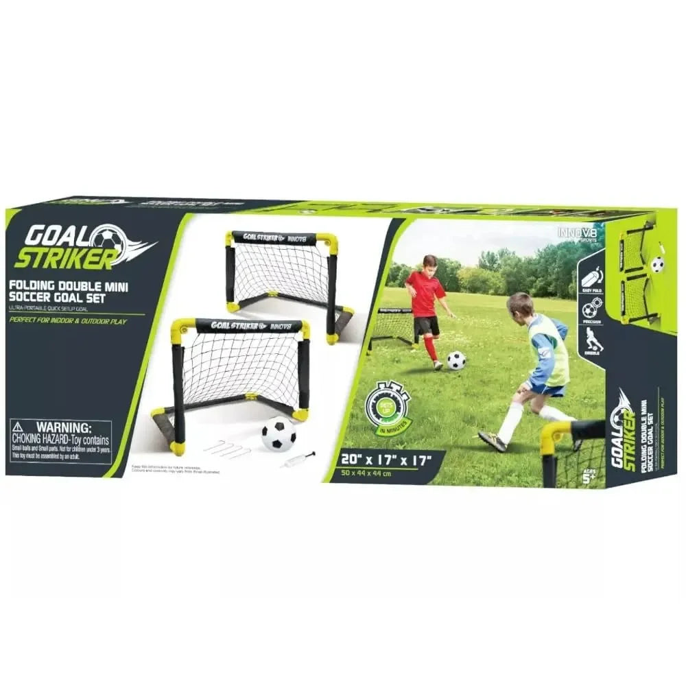 Innov8 Sports Folding Double Mini Soccer Goal Set 65908 – Portable, Durable Soccer Training Solution for Kids - Naivri