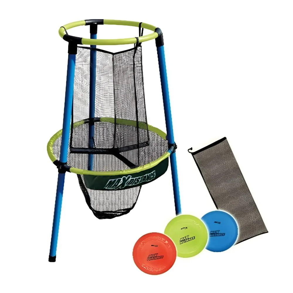Innov8 Sports Outdoor Frisbee Golf Challenge Set – Goal Basket & 3 Flying Discs for Ages 5+ - Naivri