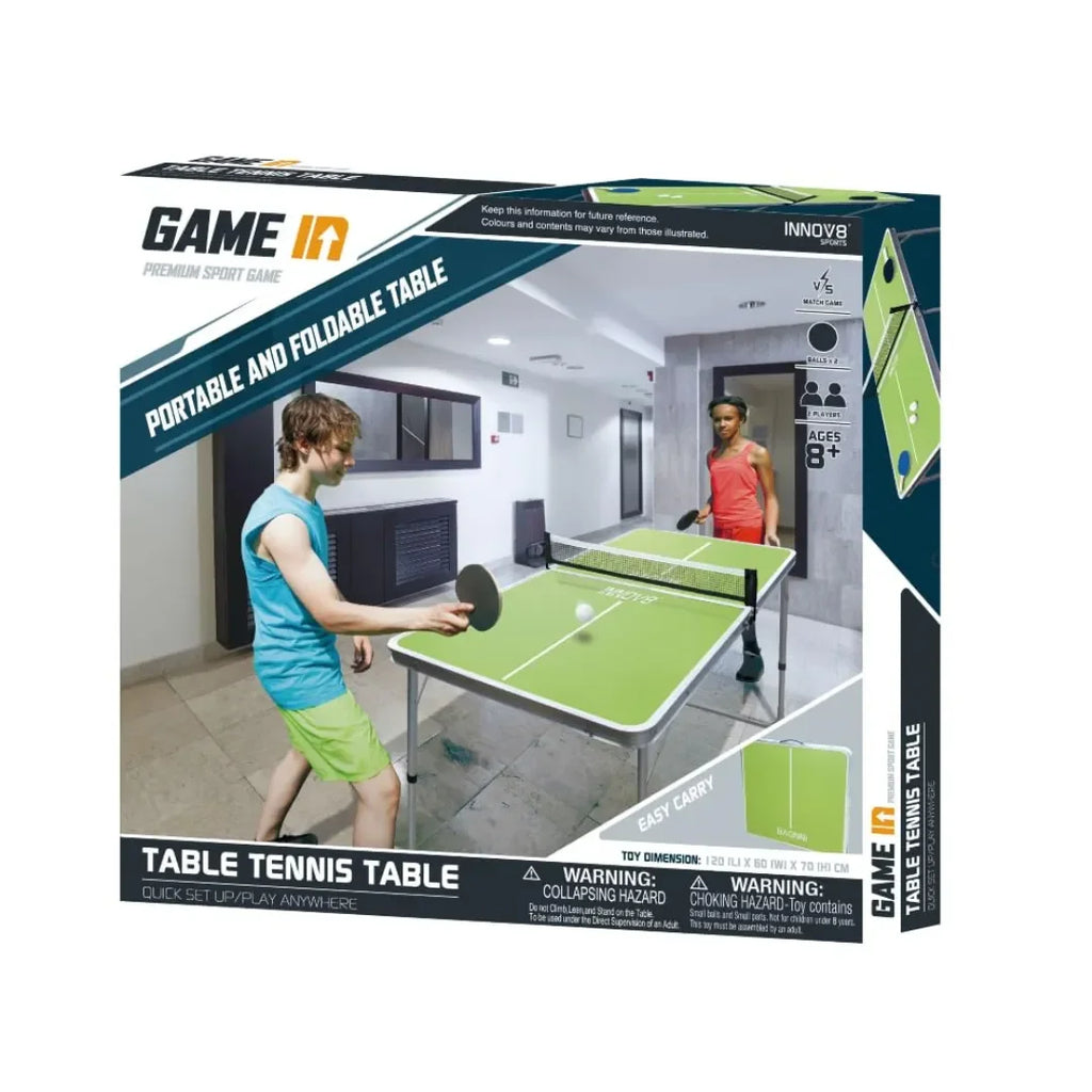 Innov8 Table Tennis Table 63225 | Foldable Ping Pong Table for Home, Office & Recreational Use - Naivri