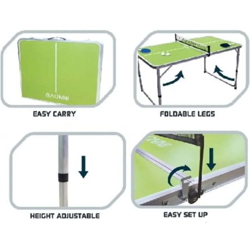 Innov8 Table Tennis Table 63225 | Foldable Ping Pong Table for Home, Office & Recreational Use - Naivri