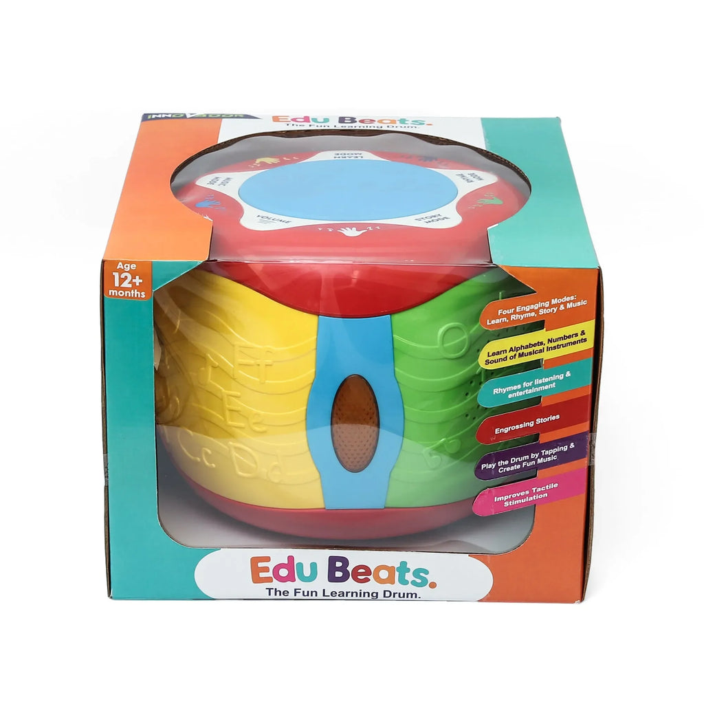 Innovador Edu Beats – The Fun Learning Drum | Musical Educational Toy for Toddlers with Rhymes, Stories & Learn Mode | Ideal for Ages 1+ - Naivri