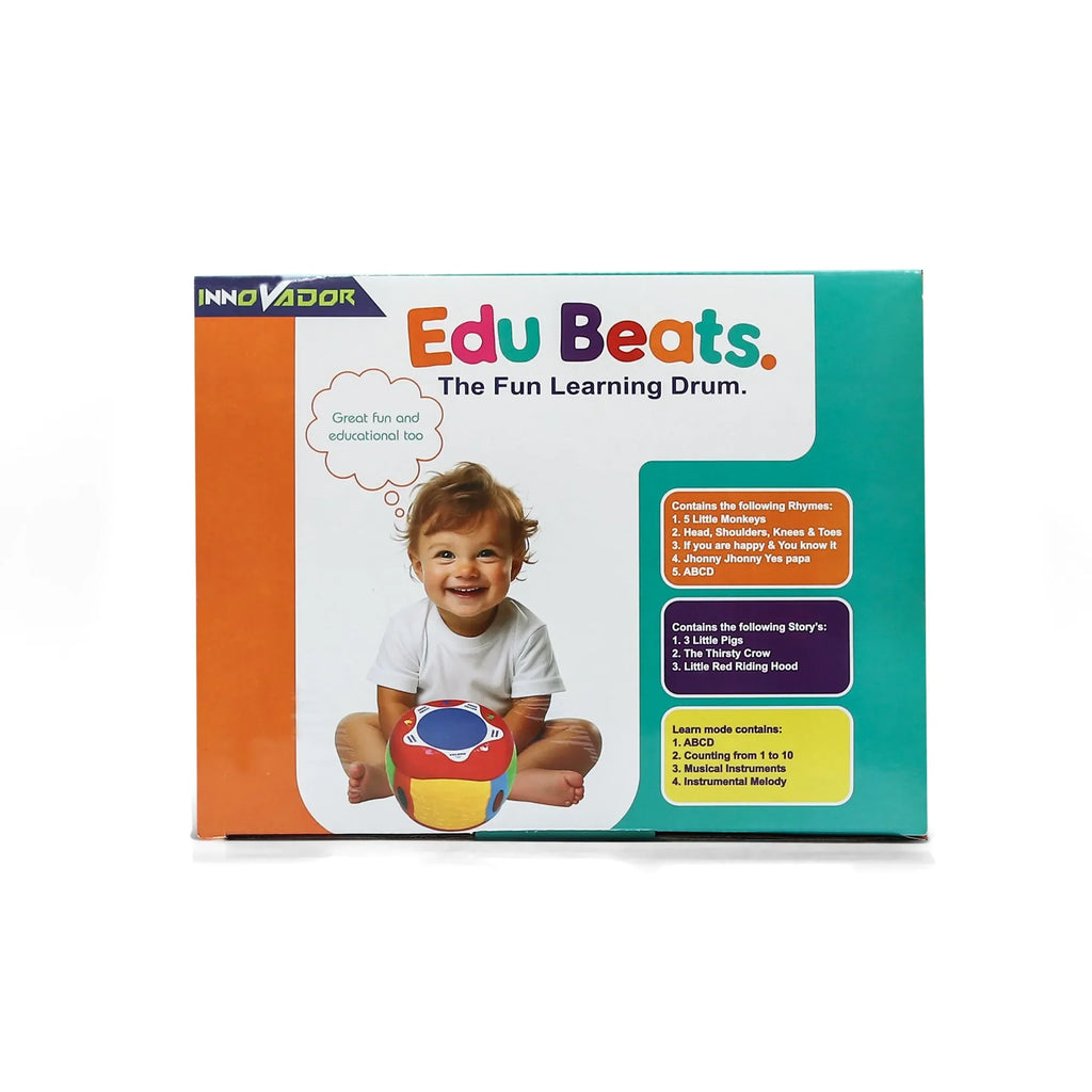 Innovador Edu Beats – The Fun Learning Drum | Musical Educational Toy for Toddlers with Rhymes, Stories & Learn Mode | Ideal for Ages 1+ - Naivri