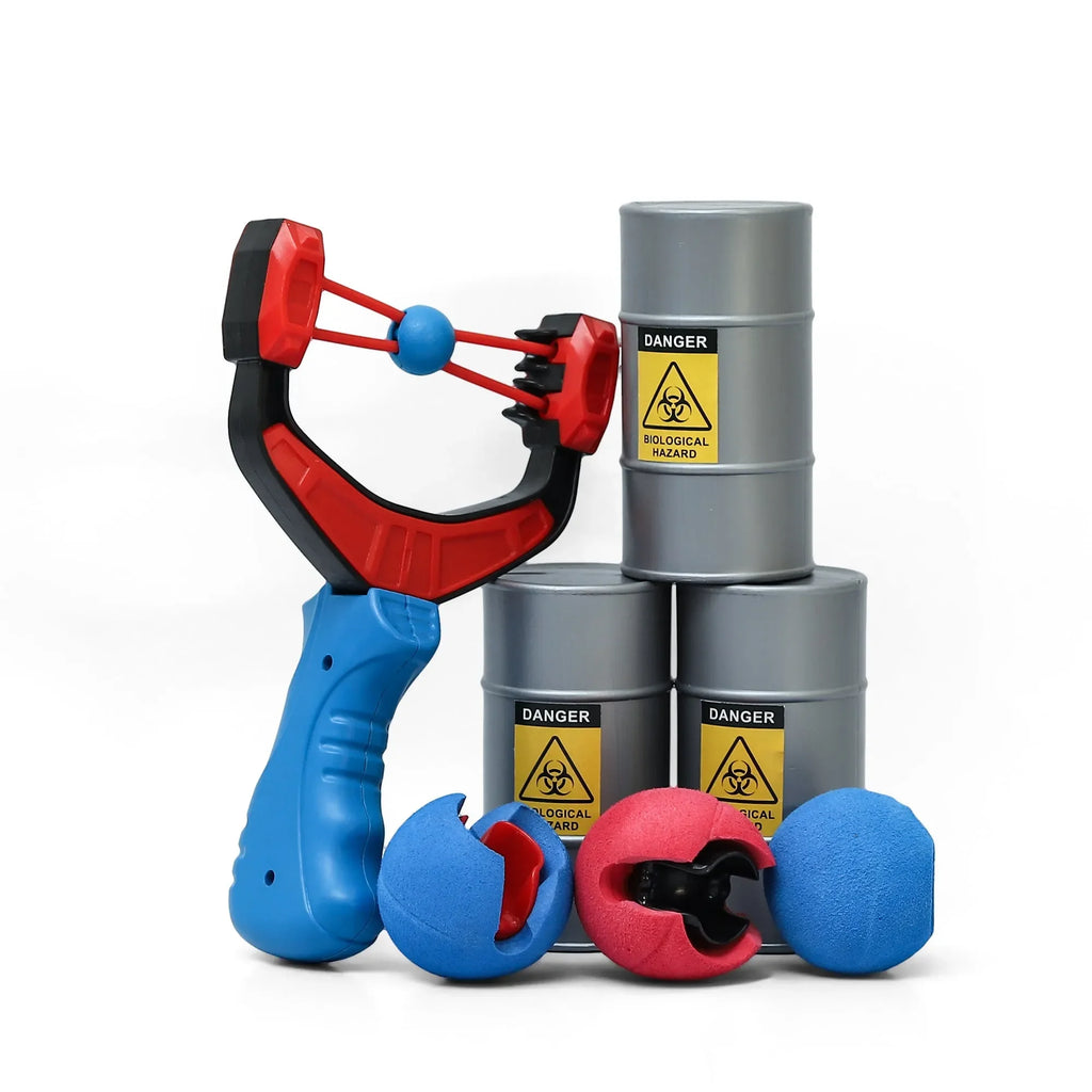 Innovador Knock Em Down Slingshot Toy for Kids – Soft Foam Target Shooting Game with Cans | Safe, Portable, 40ft Launch for Indoor & Outdoor Play | Fun Action Gift for Ages 5+ - Naivri