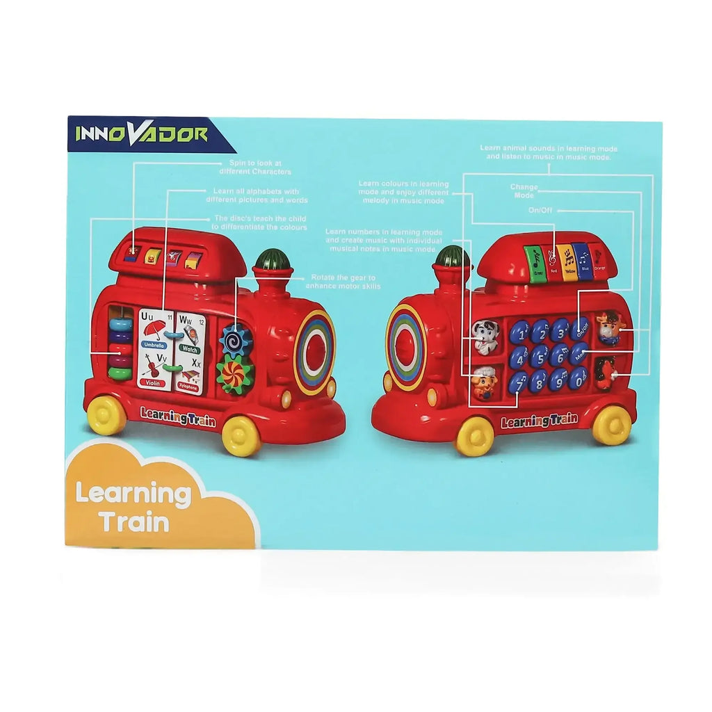 Innovador Learning Train – Musical Early Learning Toy for Toddlers 1+ | Light-Up Buttons, Animal Sounds, Numbers, Colors & Gears | Interactive Educational Pull-Along Train for Boys & Girls - Naivri