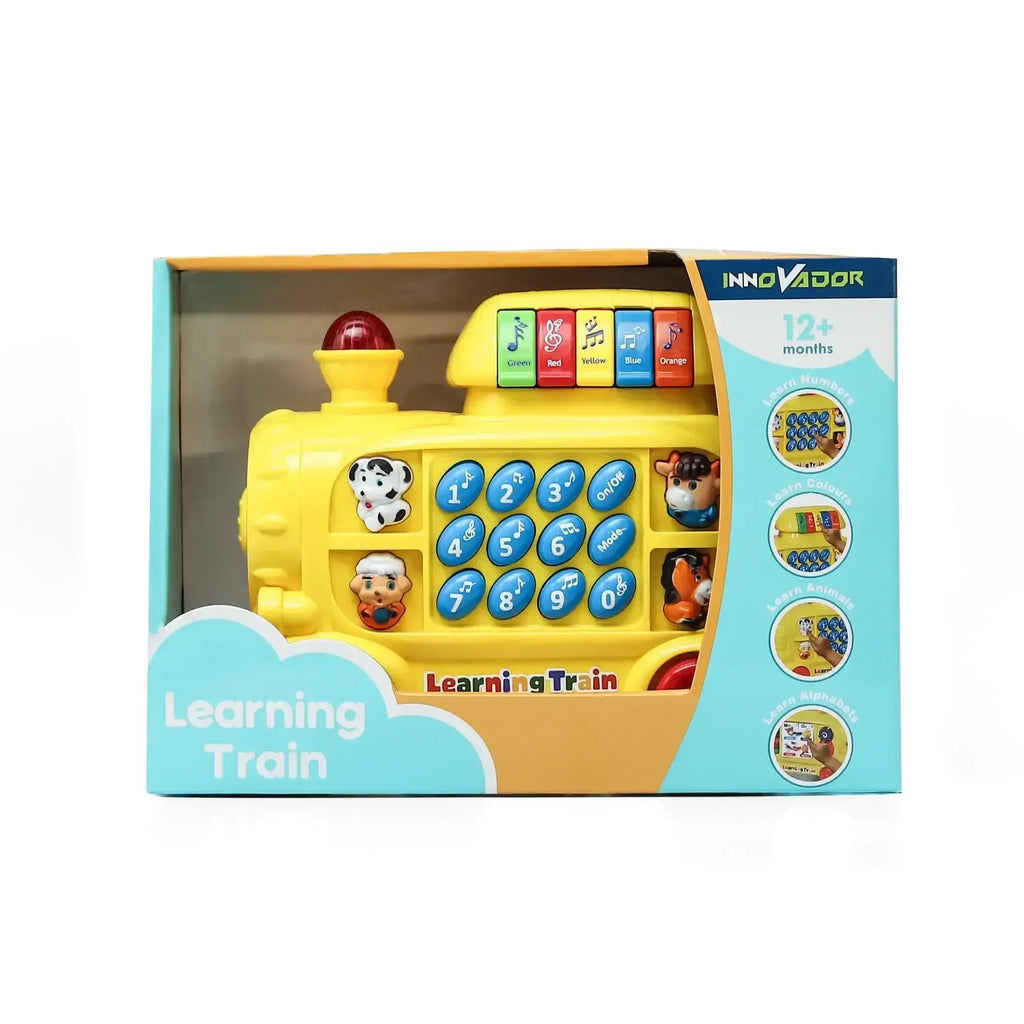 Innovador Learning Train – Musical Early Learning Toy for Toddlers 1+ | Light-Up Buttons, Animal Sounds, Numbers, Colors & Gears | Interactive Educational Pull-Along Train for Boys & Girls - Naivri