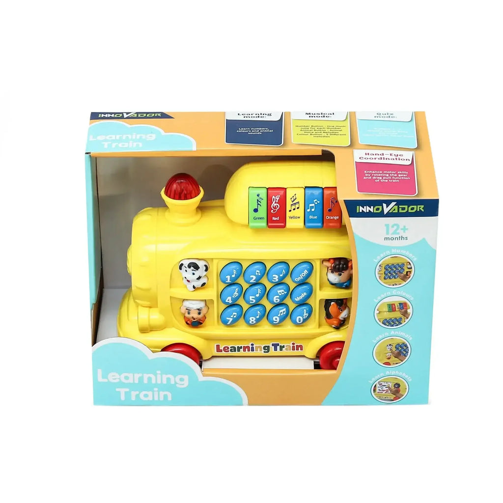 Innovador Learning Train – Musical Early Learning Toy for Toddlers 1+ | Light-Up Buttons, Animal Sounds, Numbers, Colors & Gears | Interactive Educational Pull-Along Train for Boys & Girls - Naivri