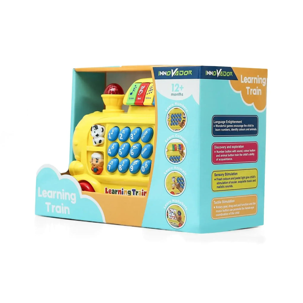 Innovador Learning Train – Musical Early Learning Toy for Toddlers 1+ | Light-Up Buttons, Animal Sounds, Numbers, Colors & Gears | Interactive Educational Pull-Along Train for Boys & Girls - Naivri