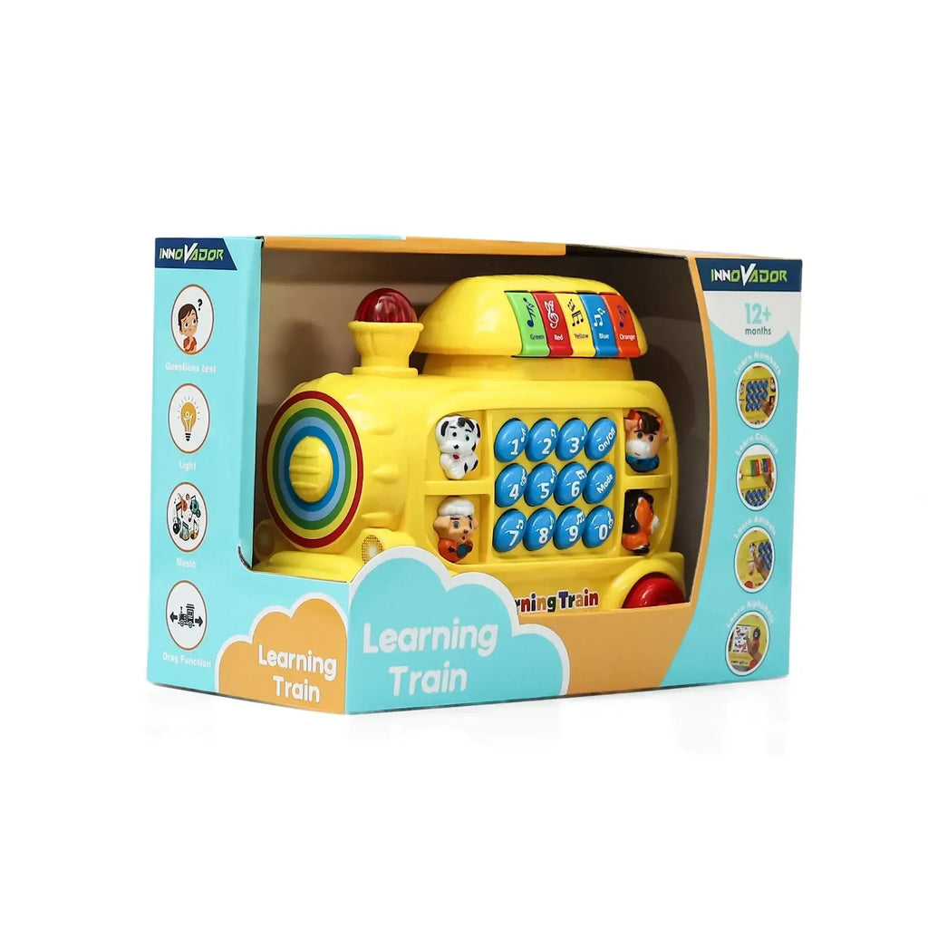 Innovador Learning Train – Musical Early Learning Toy for Toddlers 1+ | Light-Up Buttons, Animal Sounds, Numbers, Colors & Gears | Interactive Educational Pull-Along Train for Boys & Girls - Naivri